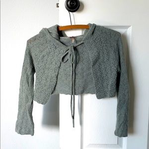 Free people xs sweater hoodie pearl beads